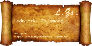 Ledniczky Zsigmond névjegykártya